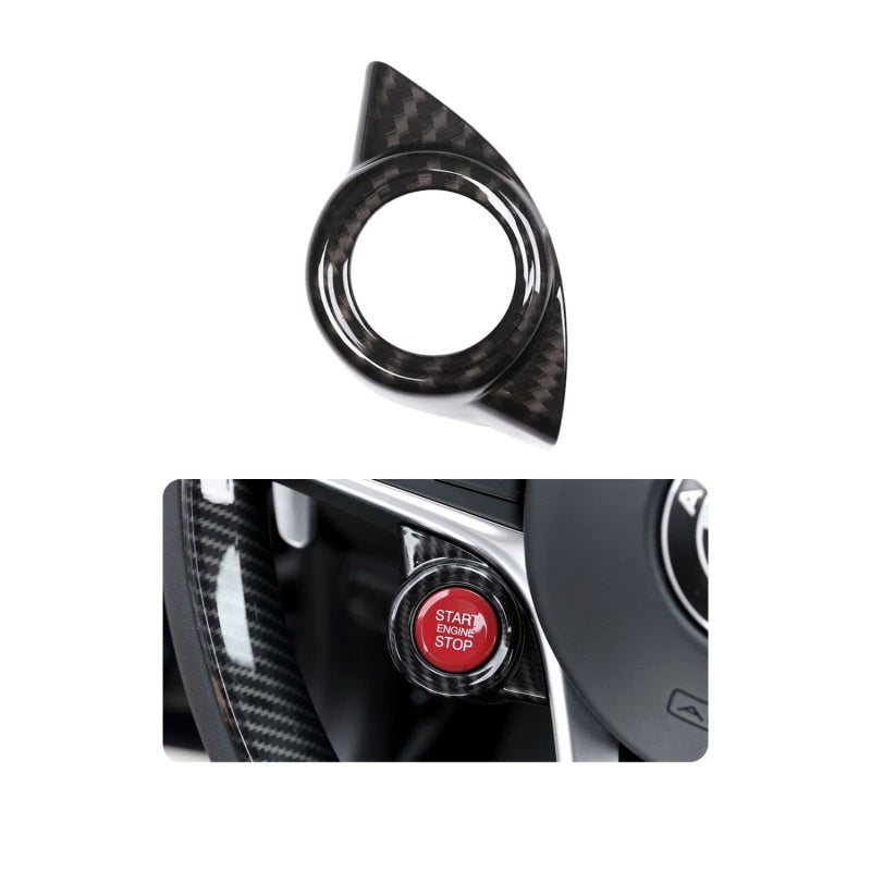 TOYCIDFG Car Engine Start Stop Button Frame Cover Trim for Alfa Romeo Stelvio 2017-2018/Giulia 2016-2018 Auto Accessories (Carbon Fiber Pattern) - Image 1